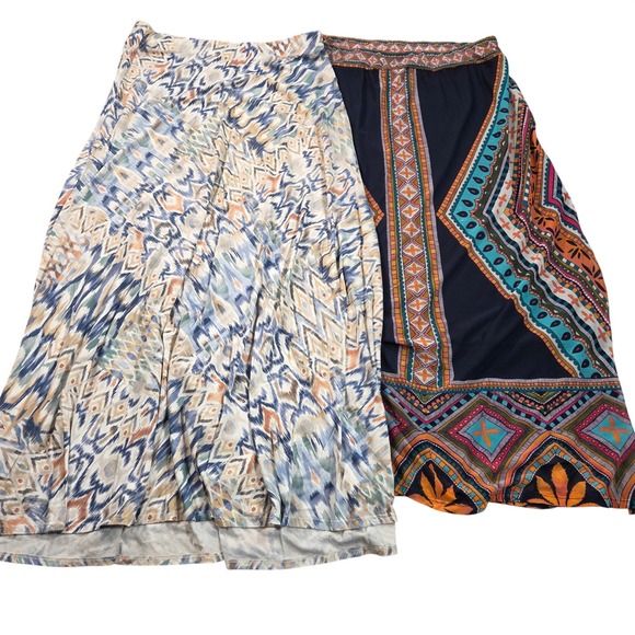 Chico's Dresses & Skirts - Chicos Maxi Skirt Bundle Set Womens Size 1 Medium Geometric Ikat Boho Print